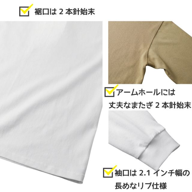俺流デザイナー オリジナル 9.1オンス マグナムウェイト ビッグシルエット ロングスリーブ Tシャツ（2.1インチリブ）(両面プリント）