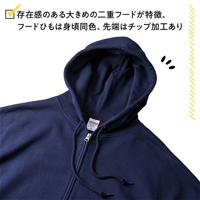 俺流デザイナー オリジナル 10.0オンス ビッグシルエット スウェット フルジップ パーカ（裏パイル）(両面プリント）