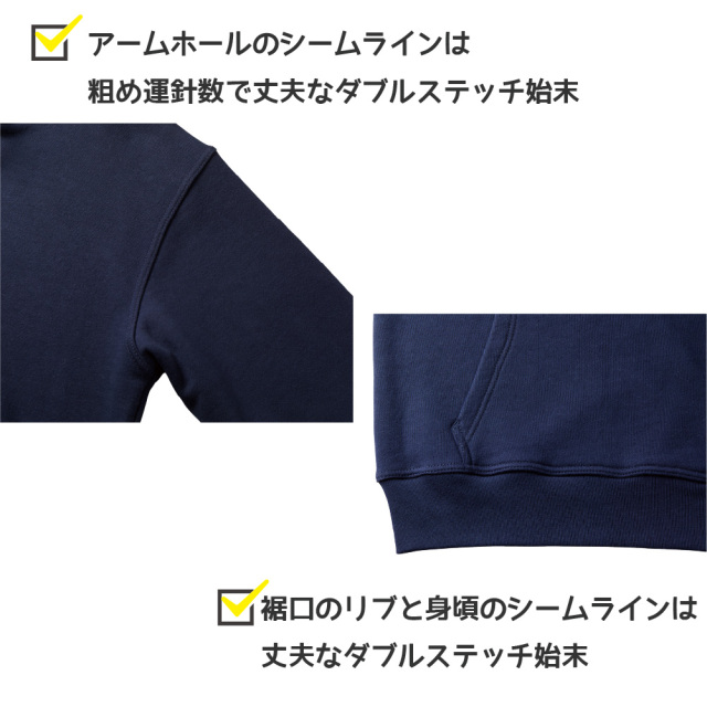 12.7オンス ヘヴィーウェイト スウェット プルオーバー パーカ （ 裏パイル ） ( 両面プリント ）