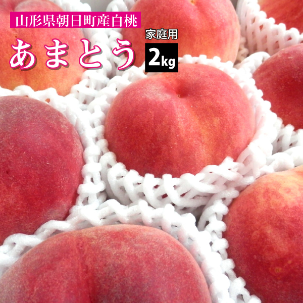 【2025年先行予約】【山形県 朝日町産】あまとう(白桃)家庭用 2kg 送料無料(沖縄・離島・一部地域を除く)※ご注文順に7月下旬～順次発送