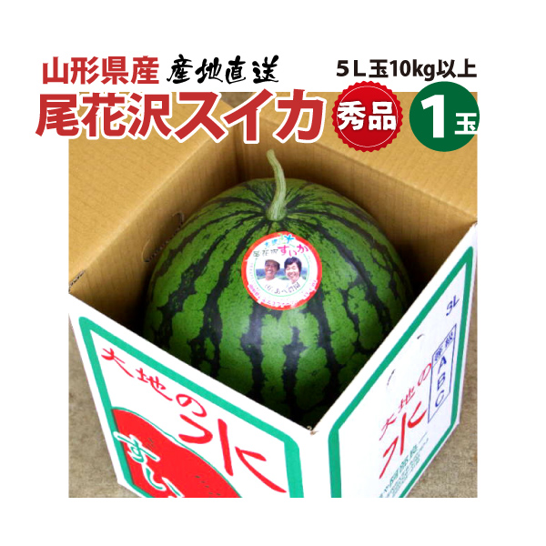 【2024年先行予約】【（有）あべ農園】 尾花沢すいか 秀品 贈答可  5Lサイズ 10kg以上　送料無料(沖縄・離島・一部地域を除く)7月下旬から御注文順に順次発送