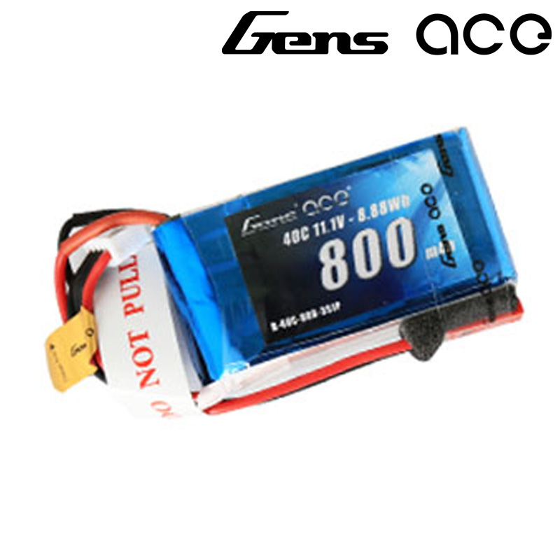 Gens Ace製 11.1V 800mAh 40C 3S 高性能 バッテリー  DTS 200 対応　 (ga-b-40c-800-3s1p-jst)｜ラジコンヘリ関連商品 ドローン DEVO7 DEVO10 プロポ