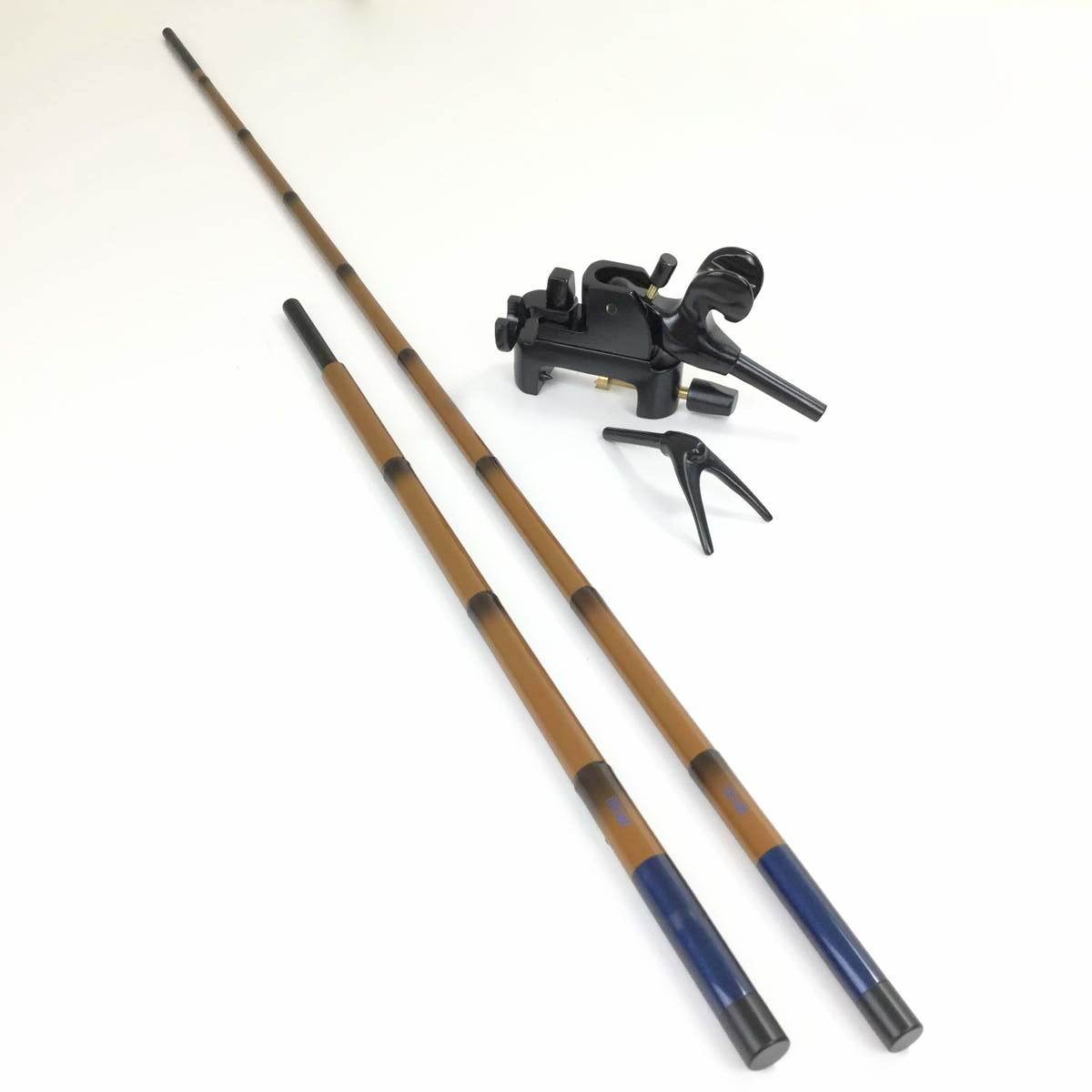 【コミ未調整商品】18芳技(よしわざ) 竿掛け 1本半物 口巻＋大砲万力 コクタン （小型）セット (40104-20026set)