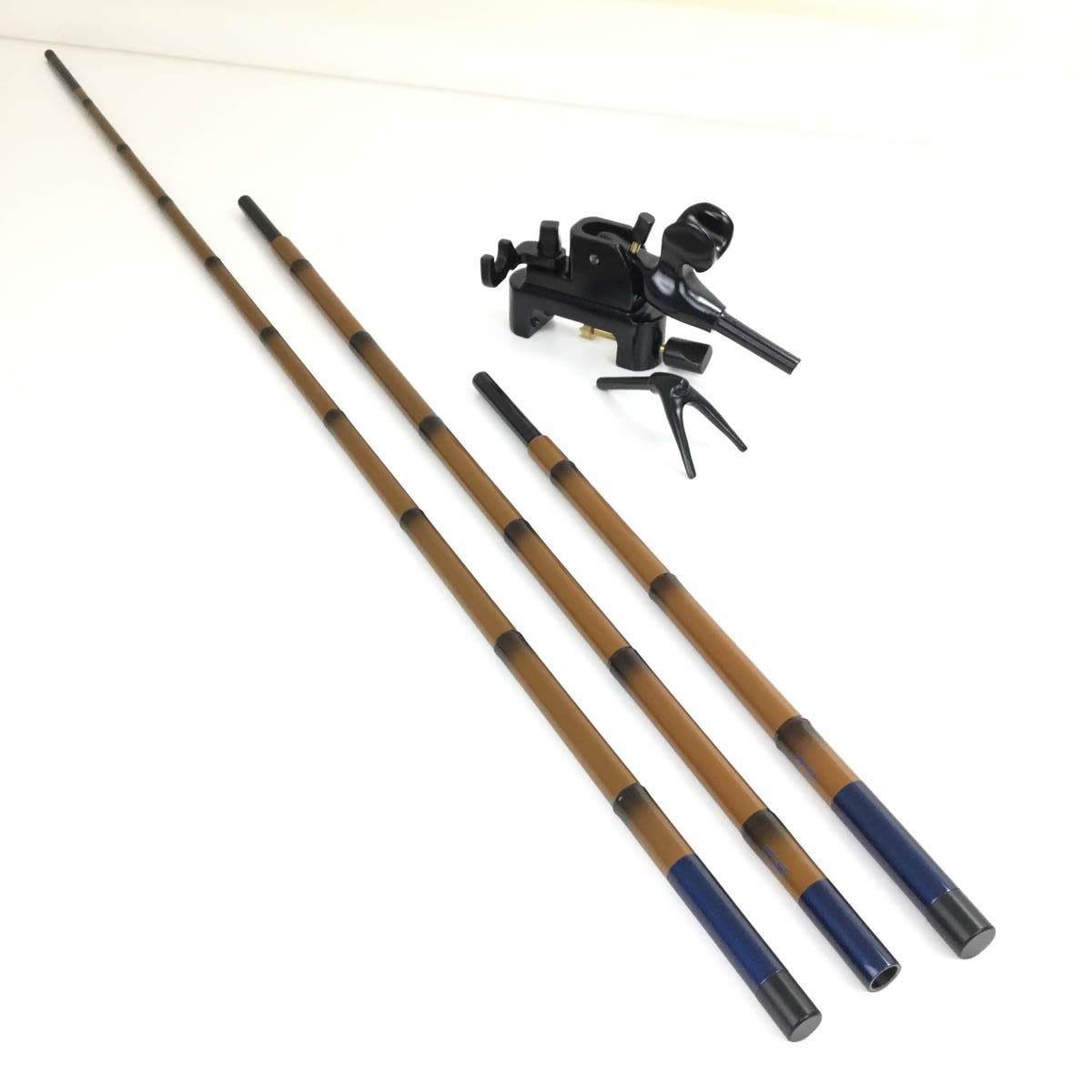 【コミ未調整商品】18芳技(よしわざ) 竿掛け 1本半物 口巻＋ 大砲万力 コクタン（中型）(40104-20027set)