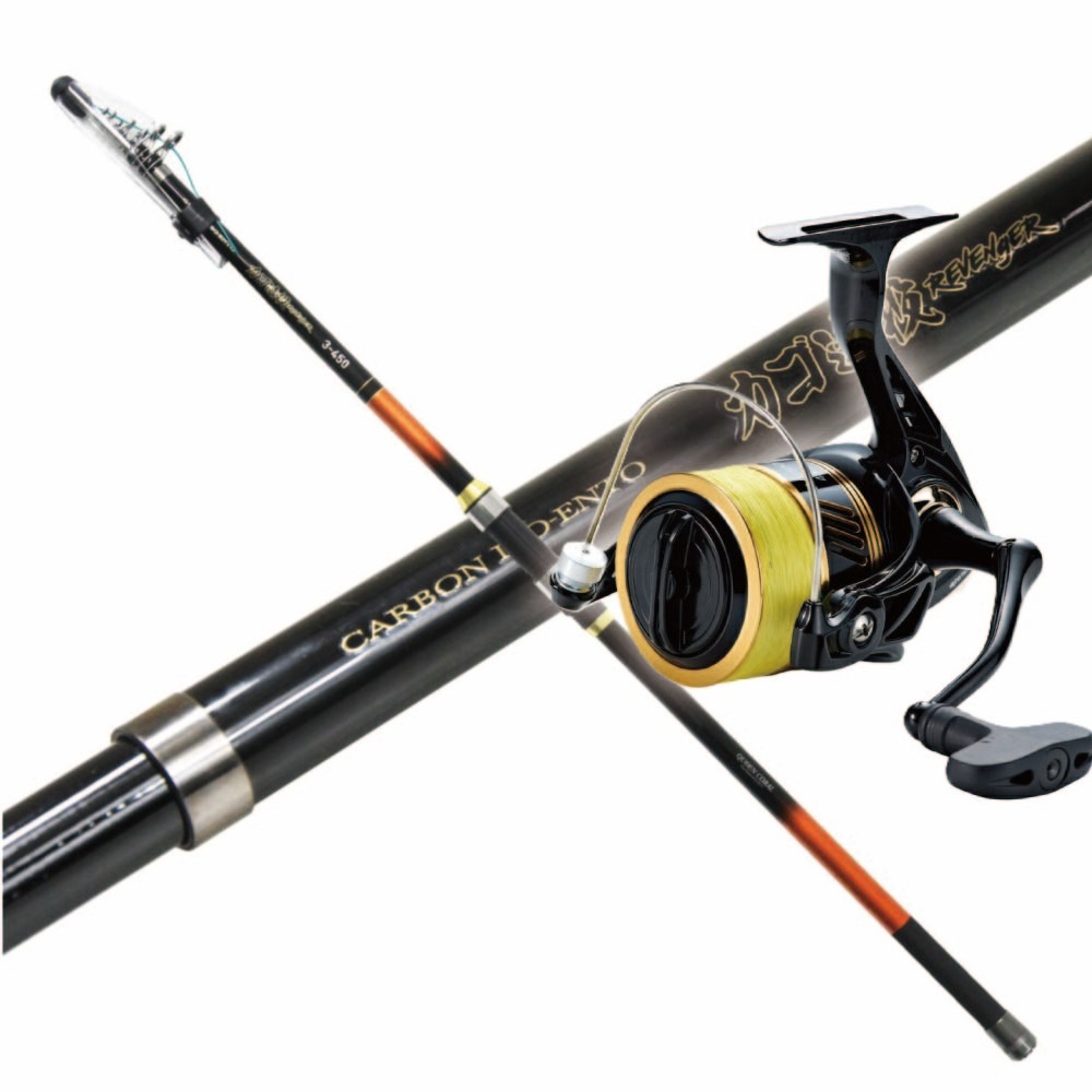 QUEEN CORAL カゴ遠投セット REVENGER 3-540 ＆ スピニングリール ウェスカー4500  PE2.0/200m付 (entouset043)｜遠投竿 カゴ釣り 竿 遠投釣り 防波堤 磯 サーフ のませ釣り ブッコミ釣り 投げ釣り 青物 コブダイ コロダイ カレイ キス ヒラメ