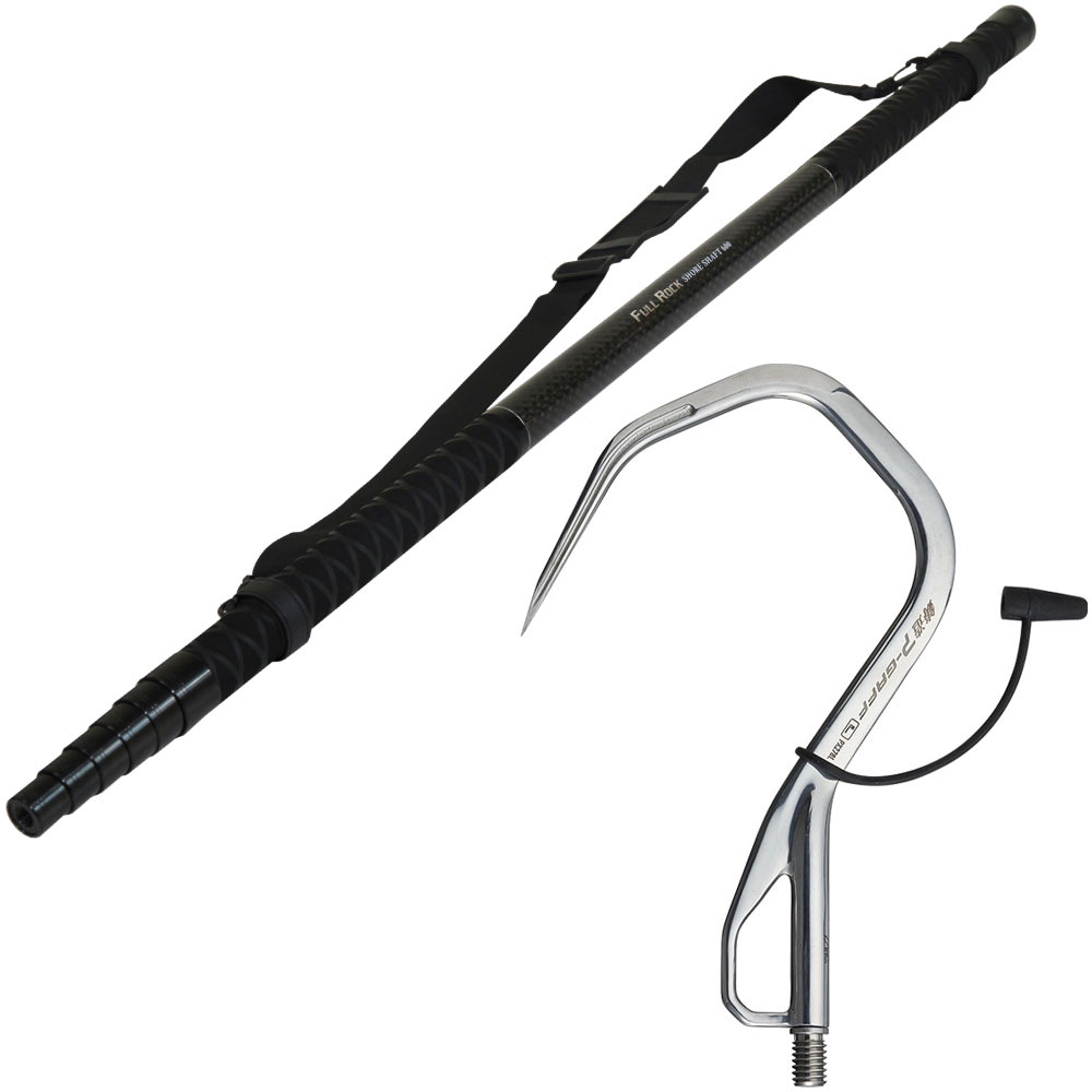 おり釣具 大型魚対応 フルロックシャフト6m ＆ プロックス 鋳造PギャフL フライングギャフ 2点セット (gaffset-13)｜シャフト 6m 青物 ブリ ショアジギング 