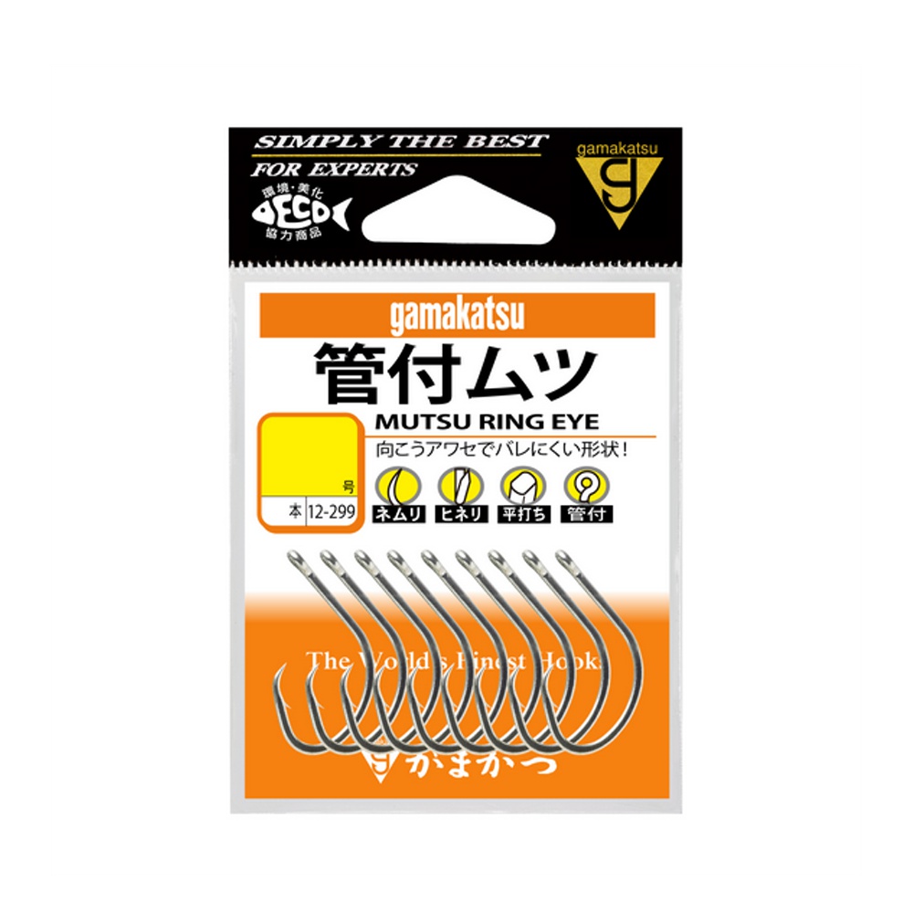 がまかつ 管付ムツ(銀) 18号(gama-813081)[M便 1/30] | 管付ムツ針 中深場釣り針 船釣り針 深場釣り針 ムツ針 太ハリス対応針