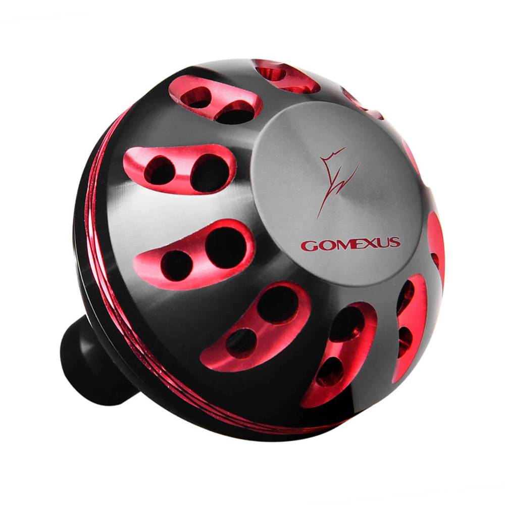 GOMEXUS アルミラウンドノブ A 38mm シマノA ダイワS ブラック＆レッド(gome-a38bkbkrd-g)