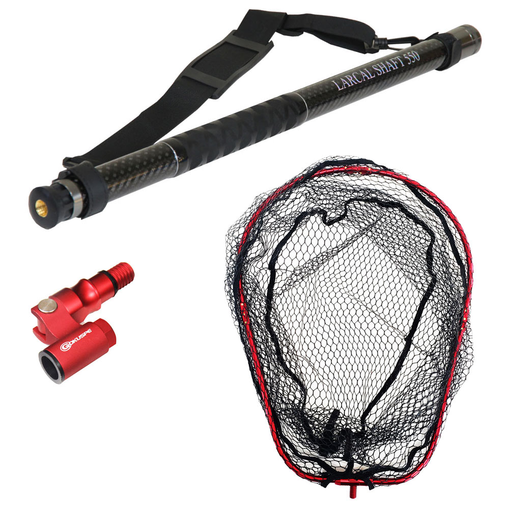 折りたたみ ランディングネットM 5.5m セット Larcal Shaft550 + 折りたたみランディングネットM + タモジョイント (landingset-091)