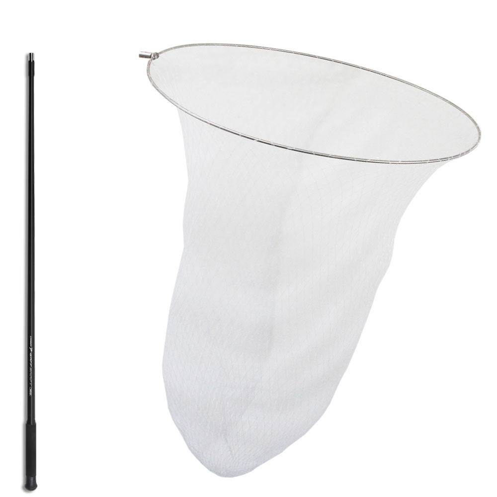 船釣り大物のランディングに 巨大 ランディングネット メガステンタモ 1ｍ枠 ＆ ワンピース カーボンシャフト1.2m セット (landingset-212)｜ランディングネット 1m 船 ランディングシャフト 船釣り 