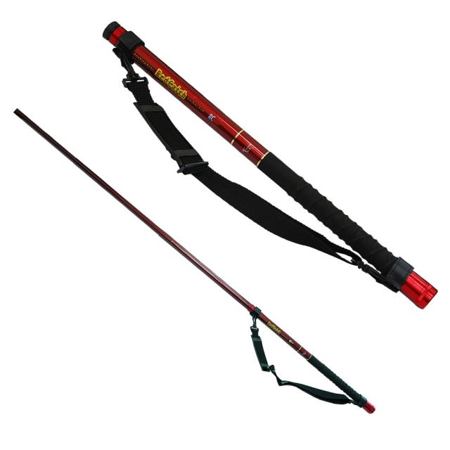 ベイシック カーボン小継玉の柄 Red Catch 500(basic-051026) | カーボン小継玉ノ柄 PVC袋入り 滑りにくいラバーグリップ 玉ノ柄 落とし込み釣り対応 小継玉ノ柄 シーバス エギング用