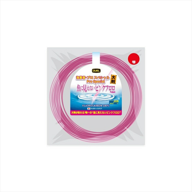 デュエル 魚に見えないピンクフロロ漁業者・プロスペシャル 大判 100m 26号(du-582014)｜フロロハリス ハリス リーダー エダス 仕掛 仕掛糸 青物仕掛