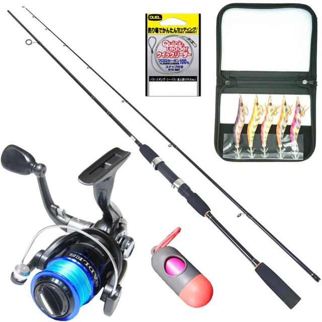 釣り場に直行 エギング入門5点セット エギイーター 80 エギングセット (egingset-077)|エギング セット エギング ロッド リール セット エギングセット エギングロッド エギ 釣りセット イカ アオリイカ 釣り
