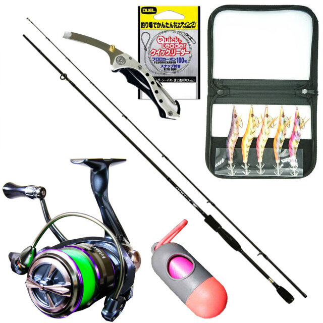 釣り場に直行 エギングセット エギングロッド ダートX8.0ｆ ６点セット (egingset-085)