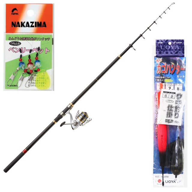 PROMARINE プロフィット遠投 フルセット 4-360 [竿&リール&ウキ&仕掛け&ウキ止め&シモリペット] (entouset-01)｜カゴ釣り 遠投サビキ 釣り 入門 ロッド リール セット 青物 ワラサ ブリ サバ 竿