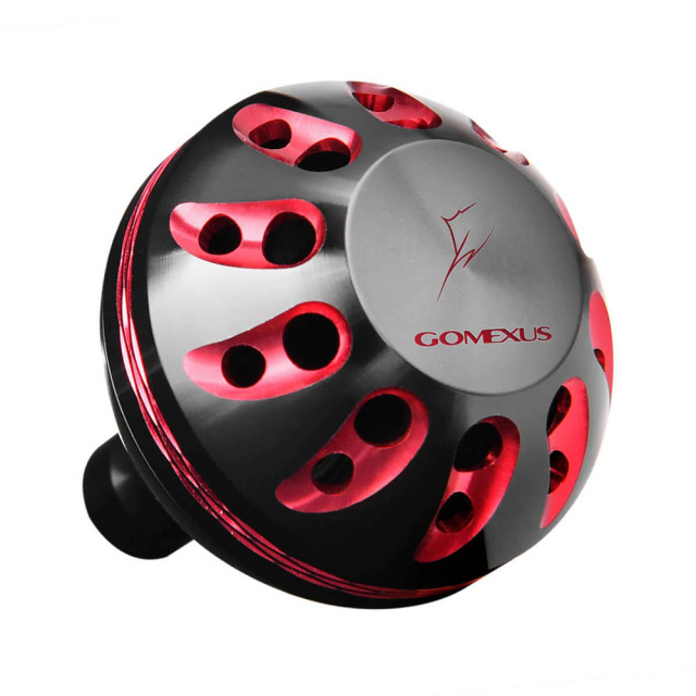 GOMEXUS アルミラウンドノブ A 38mm シマノA ダイワS ブラック＆レッド(gome-a38bkbkrd-g)