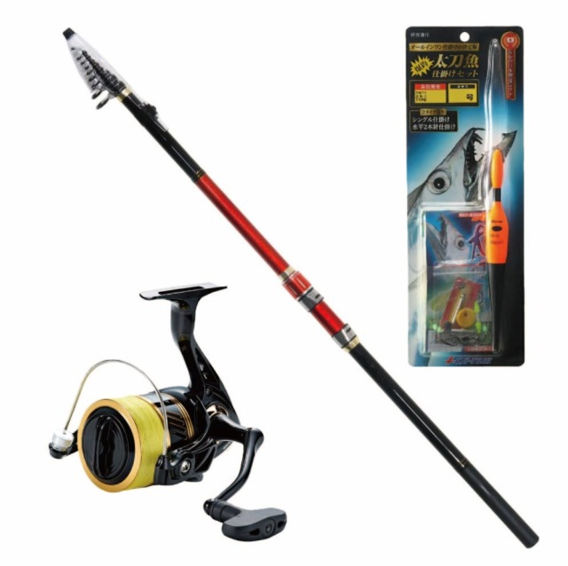 堤防タチウオ ウキ釣りセット フライデー磯遠投 5-360(10-20号) & ウェスカー4500 PEライン付き & 太刀魚仕掛けセット (hatotachiset-011)|おり釣具 釣り 釣り竿 防波堤 波止 タチウオ 太刀魚 遠投竿 サビキ釣り アジ サバ