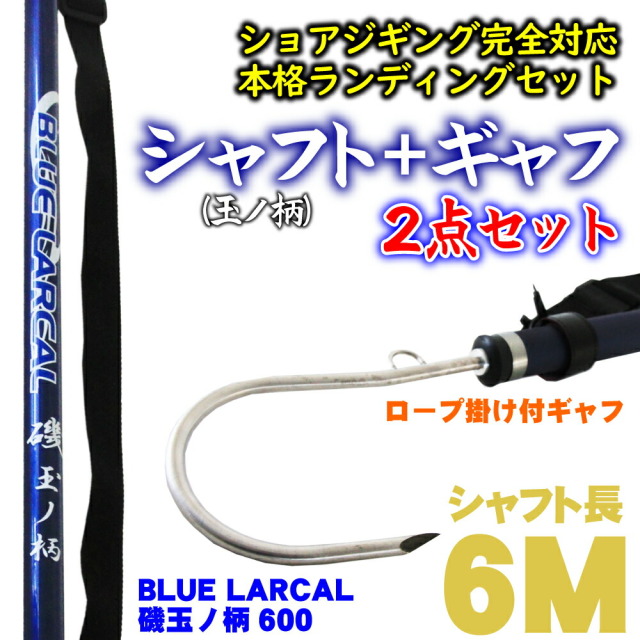 ショアジギング ランディング ギャフ 3点セット 8M ロープ掛け付ギャフ ＆ アダプター & BlueLarcal 磯玉の柄800 (gaffset-10) Amazon | おり釣具 ショアジギング ランディング ギャフ 3点