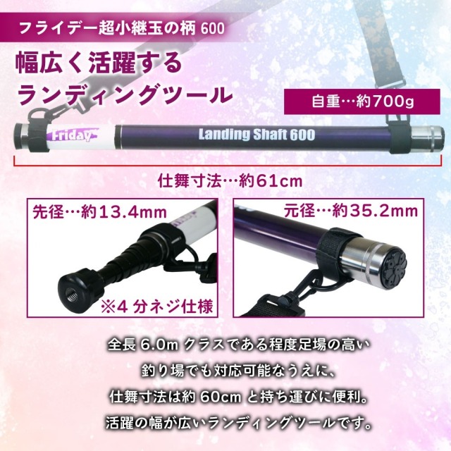 フライデー ランディングシャフト6m＆折りたたみネット45cm ブルー 2点