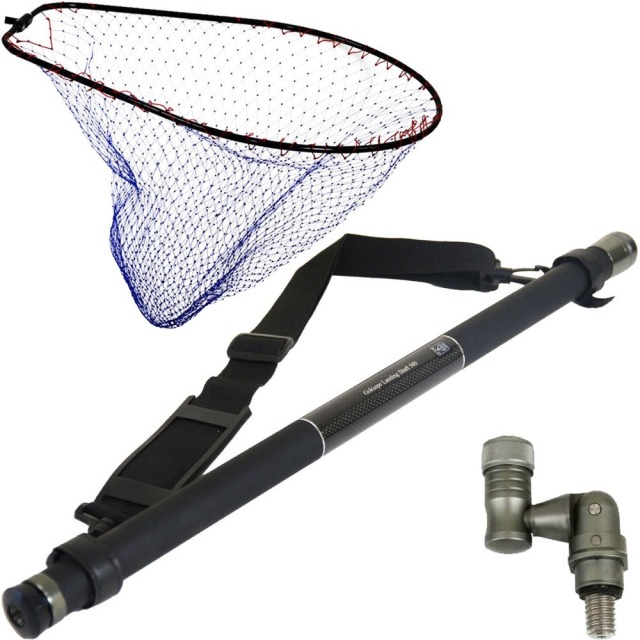 GOKUSPE(ゴクスペ) Evo-TooL(エボツール) 5ｍ ランディングネットL ナイロン網 3点セット ブラック (landingset-217)｜ランディングネット L 玉網 タモ網 玉の柄 6ｍ エギング シーバス チヌ グレ アオリイカ 磯玉 ランディングシャフト タモ 網