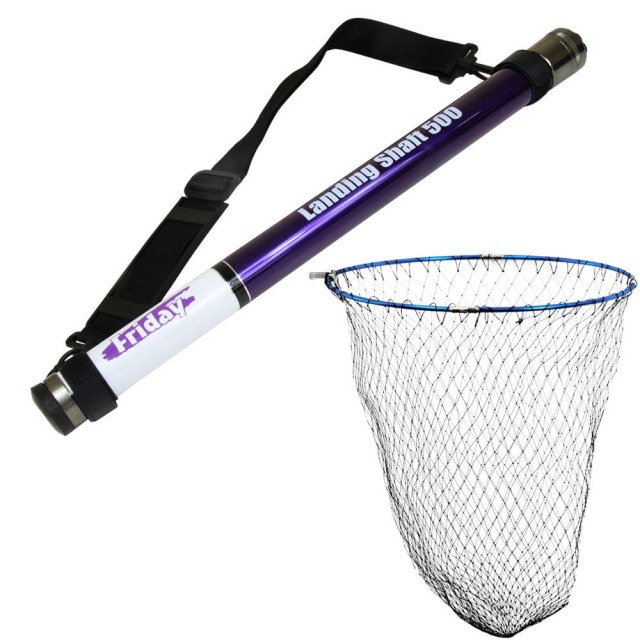 おり釣具 フライデー 超小継玉の柄5m＆四つ折り磯玉網50cm 2点セット