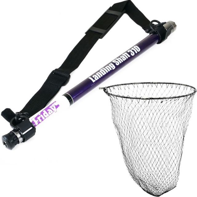 おり釣具 フライデー 超小継玉の柄 3.1m ＆ 折りたたみネット四つ折り磯玉網 60cm ２点セット (landingset-277)｜ランディングネット ラバー ランディングネット 折りたたみ タモ網 ランディングシャフト ラバーネット