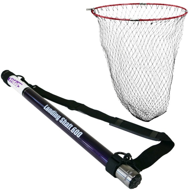 おり釣具 フライデー 超小継玉の柄 6m ＆ 折りたたみネット四つ折り磯玉網 45cm レッド ２点セット (landingset-258)｜ランディングネット ラバー ランディングネット 折りたたみ タモ網 ランディングシャフト ラバーネット