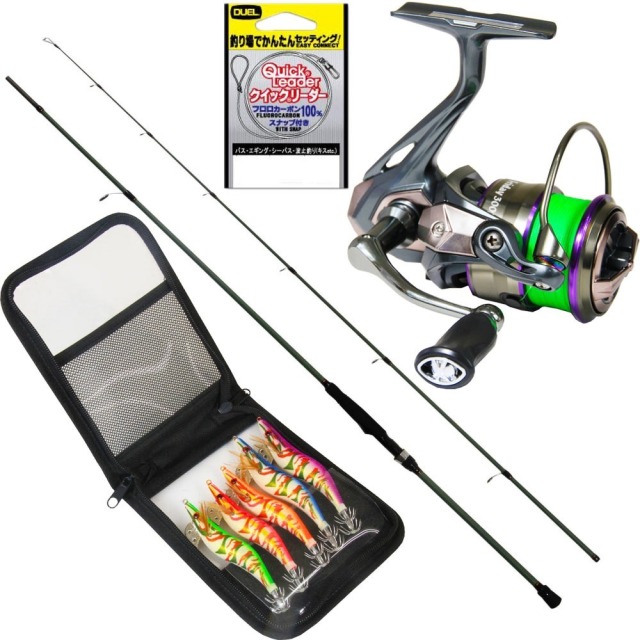 オーシャンバリュー エギング充実セット オーシャンバリューエギング ＆ フライデー3 XE3000 ＆ エギ5本セット (oceanvalue-set017)｜ エギ ショア スピニングリール ライン付 アオリイカ イカ コウイカ エギ5本