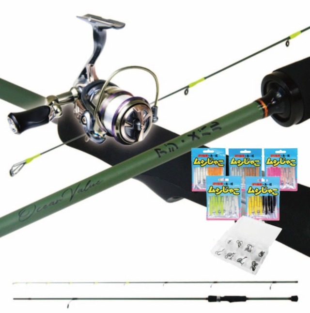 オーシャンバリュー アジ＆メバル 充実セット オーシャンバリュー アジ＆メバル ＆ フライデー3 1000 ＆ ムシじゃこ10色各5本 ＆ ジグヘッドセット (oceanvalue-set018)｜ アジング ショア ライトゲーム