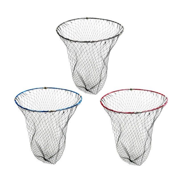 おり釣具 四つ折り磯玉網 50cm ガンメタ/ブルー/レッド（ori-50net）｜ 玉網 タモ網 ショア 波止場 オカッパリ 折り畳みネット 釣り シーバス ルアー 丸型 ナイロンネット 磯釣り 沖堤 青物 タモ