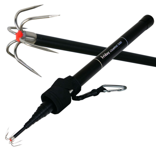 おり釣具 超小継 フライデー イカギャフ 500 ブラック(ori-784450)｜イカ ギャフ ランディング エギング アオリイカ コウイカ スミイカ 防波堤 デカイカ エギ 春イカ おり釣具 フィッシングツール 