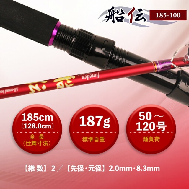 グラスソリッド船竿 船伝 185-100 おり釣具(ori-786225)｜船竿 船 竿