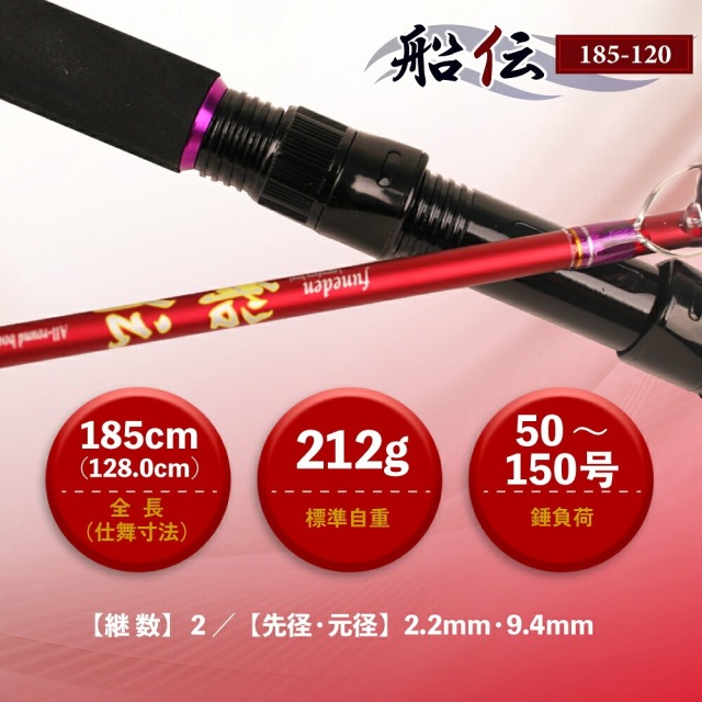 グラスソリッド船竿 船伝 185-120 おり釣具(ori-786232)｜船竿 船 竿