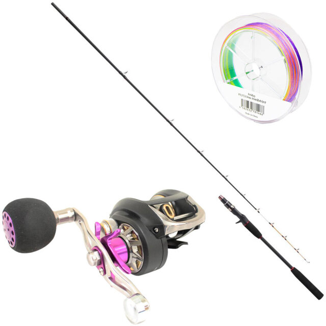 明石船タコ釣りに使える バトルクロス船タコ 165H ＆ スポーツライン CCベイト BJ100H ＆ PEライン2号150ｍセット (ori-funeset553)