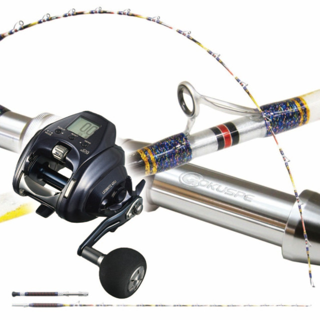 ゴクスペ×おり釣具 限定カラー 6代目ゴクスペシャル バージョンS 240-60＆ダイワ 25 レオブリッツ 400J 右 セット(ori-funeset713)｜船釣り ゴクスペ ゴクスペシャル バージョンS 電動リール レオブリッツ 真鯛 青物 シマアジ ブリ カンパチ