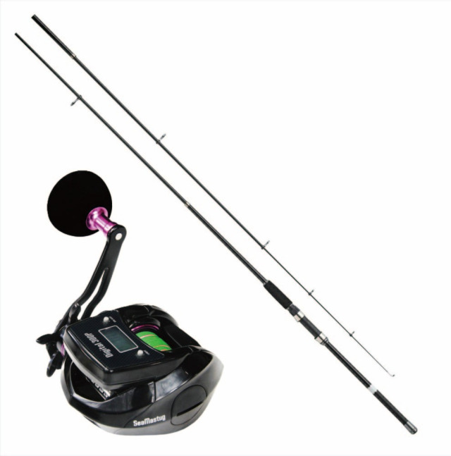 振出船竿デジタルカウンターリールセット ファビラス船30‐300＆SeaMastug Digital 300P PEライン2号200m付き(ori-funeset731)｜船釣り 釣りセット おり釣り具 入門 船釣り 振出 