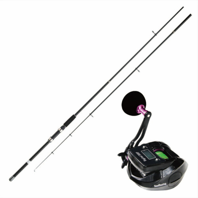 振出船竿 デジタルカウンターリール セット ファビラス船 50-270 ＆ SeaMastug Digital 300P PEライン2号200m付き (ori-funeset733)｜船釣り 釣りセット振出竿 船竿 