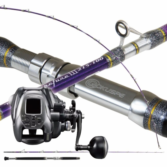 ノマセ釣り ゴクスペ 3代目無限ピュア船Purple Edition 215-100＆シマノ  24 フォースマスター2000(ori-funeset785)