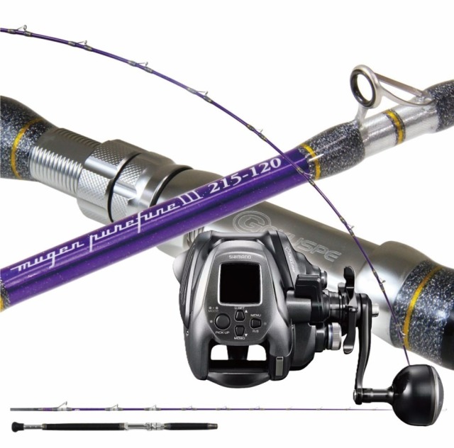 【ポイント5倍中】ノマセ釣り ゴクスペ 3代目無限ピュア船Purple Edition 215-100＆シマノ  24 フォースマスター2000(ori-funeset786)