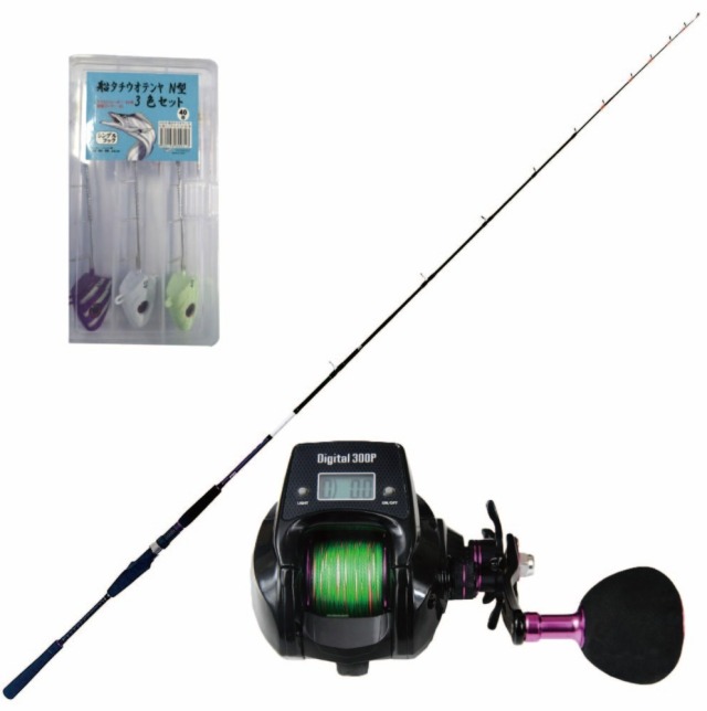 テンヤ付きタチウオセット フライデー船タチウオ 180M ＆ シーマスタッグデジタル 300P ＆ 釣王 船タチウオテンヤ40号 3色入り (ori-funeset944)｜おり釣具 船竿 船釣り 沖釣り タチウオ テンヤ テンヤタチウオ