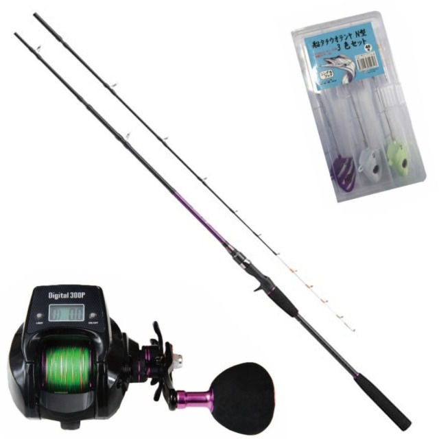 テンヤ付きタチウオセット セルフォート タチウオテンヤ 180MH & シーマスタッグデジタル 300P & 釣王 船タチウオテンヤ N型 40号 3色入り (ori-funeset953)|おり釣具 船竿 船釣り 沖釣り タチウオ テンヤ テンヤタチウオ