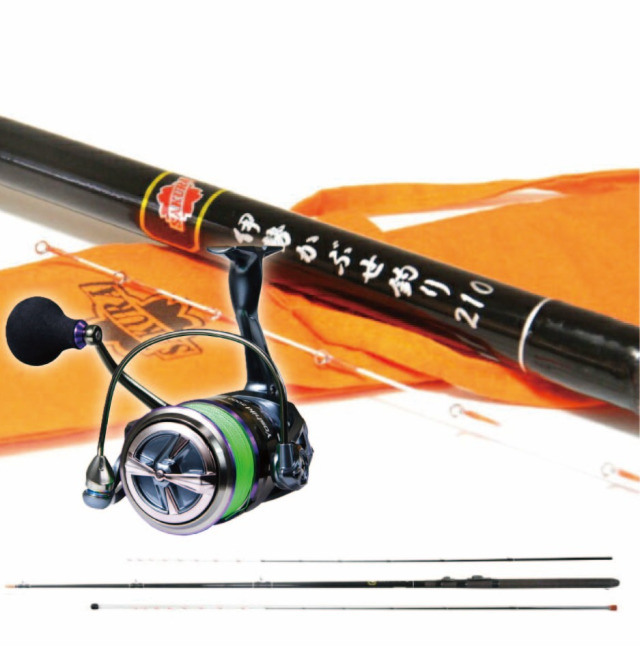 かぶせ釣りセット サクラ 伊勢かぶせ釣り 210 ＆ PEライン付スピニングリール YOSHIKI XE5000 3号200m付 (ori-kabuse-set001)｜おり釣具 船釣り かぶせ釣り チヌ コブダイ アイナメ カワハギ イシダイ キジハタ