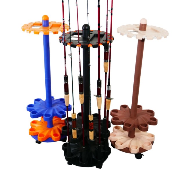 【送料無料・今だけP20%】おり釣具 回転式ラウンドロッドスタンド ベージュ/オレンジ/ブラック キャスター付き(ori-rrs)｜ロッド スタンド 回転ロッドスタンド コンパクト 持ち運び トラウト バス ショアジグ ショアジギ ショア おり釣具 ツール 釣具 釣り具 釣り