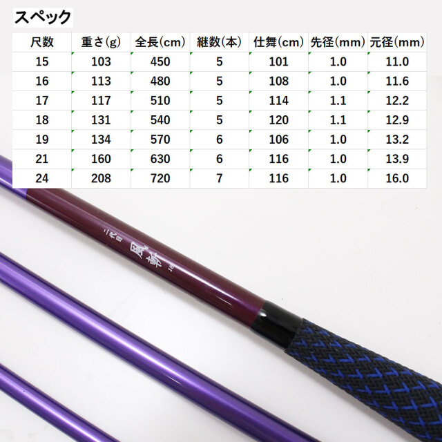 アウトレット】二代目 長尺へら竿 風斬(かぜきり) 16尺 (out-in-089911)
