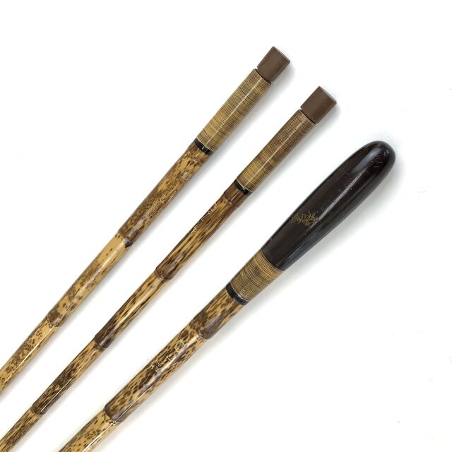 ◇寿るす美 小節紋竹 竿掛・玉ノ柄、万力セット(re201013-01)