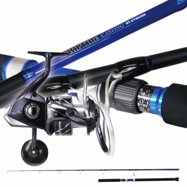 リップタイド オフショアキャスティングマグロセット リップタイド キャスティング マグロ CT803XH＆シマノ 24ストラディックSW 10000HG (riptideset-007)｜リップタイド オフショアキャスティング マグロ キハダ ヒラマサ ブリ おり釣具 セット