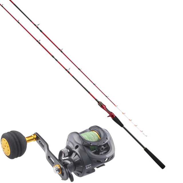【今だけP5倍】明石船タコセット アーティロッサオクトパス165MH＆ALE120PPE アレシア PE2.0号100m ロッド＆リール (takoset-46)｜船釣り タコエギ マダコ