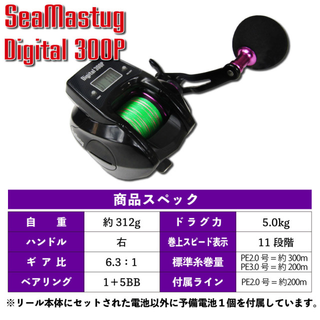 播磨灘タコ165 ＆ デジタルカウンターリール PE2号糸付 ロッド＆リール
