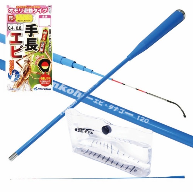 観察ケースつき！タナゴ・テナガエビ釣りセット 超小継 小物振出竿 テンコー120＆手長エビ仕掛 1.2m (tenagaebiset-005)[M便 1/10]