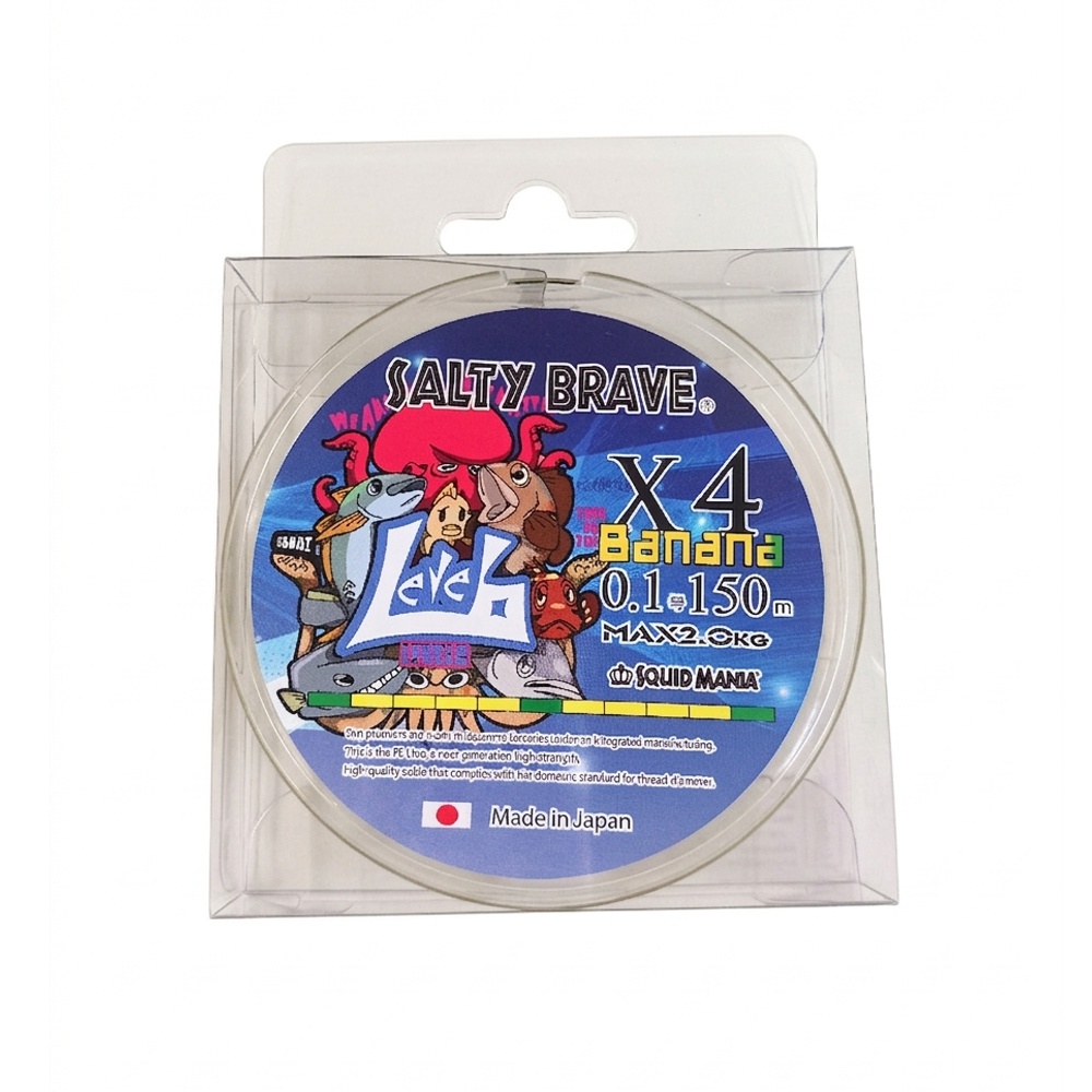 レベロク×SQUIDMANIA ライトソルトPEライン ソルティブレイブ X 4-0.1号 150m バナナカラー(lv6-988900)[M便 1/3] | PEライン ライトゲームPE アジングPE メバリングPE 0.1号PE 150mPEライン スクイッドマニア スクマニ